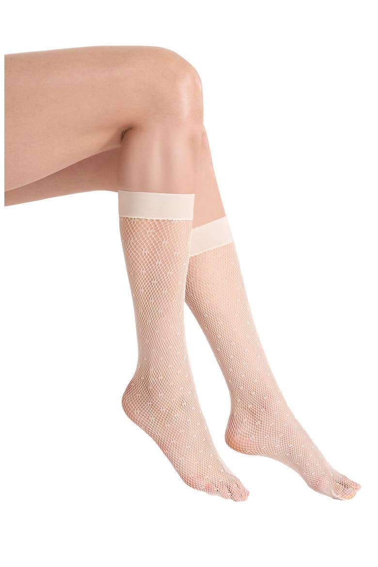 Dot Net Knee High Socks, Main, color, BUTTERCREAM