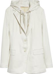 Eleventy Cotton Blend Knit Jacket with Hoodie Bib Inset