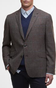 Barbour Maxfield Brown Country Check Wool Blend Sport Coat