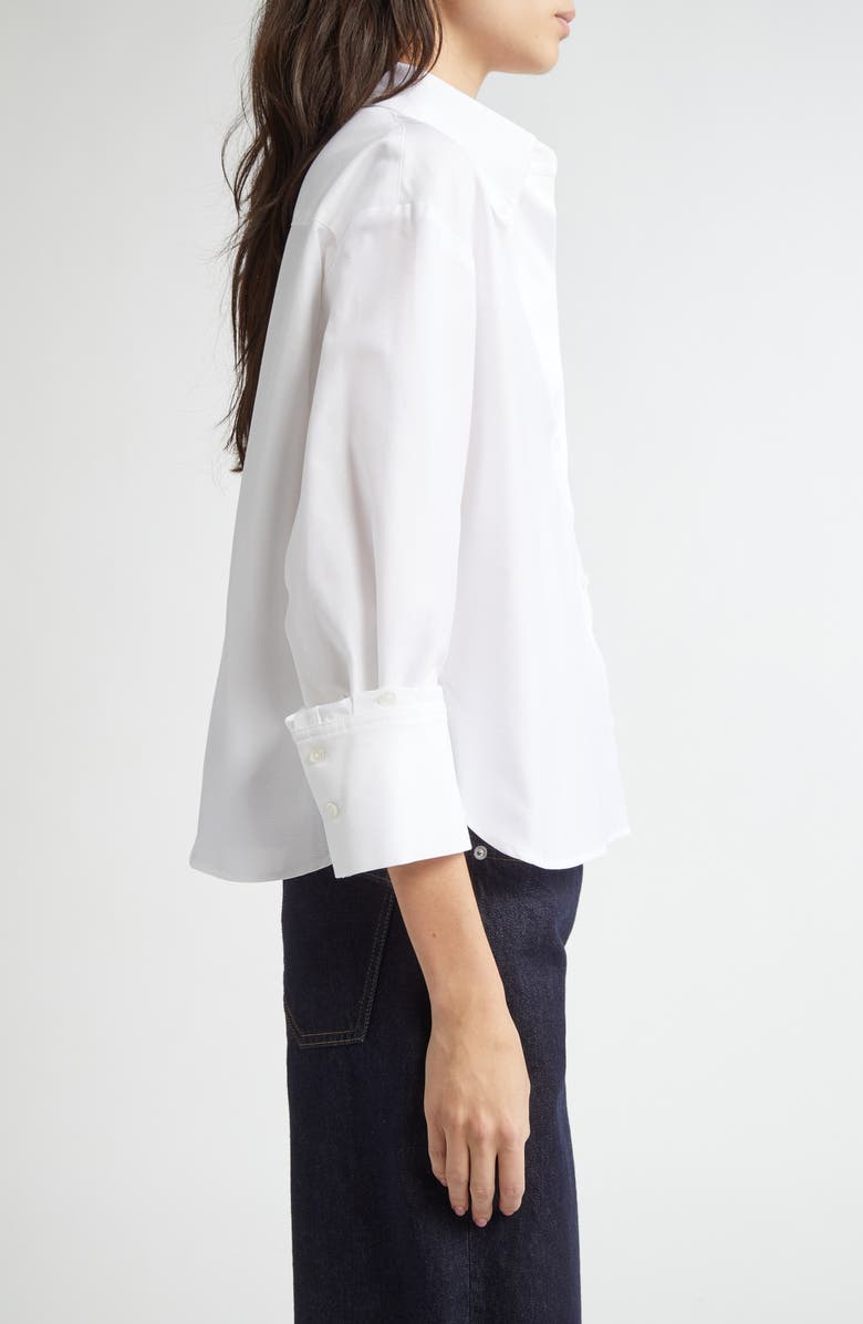 TWP J.D. Crop Button-Up Shirt, Alternate, color, White
