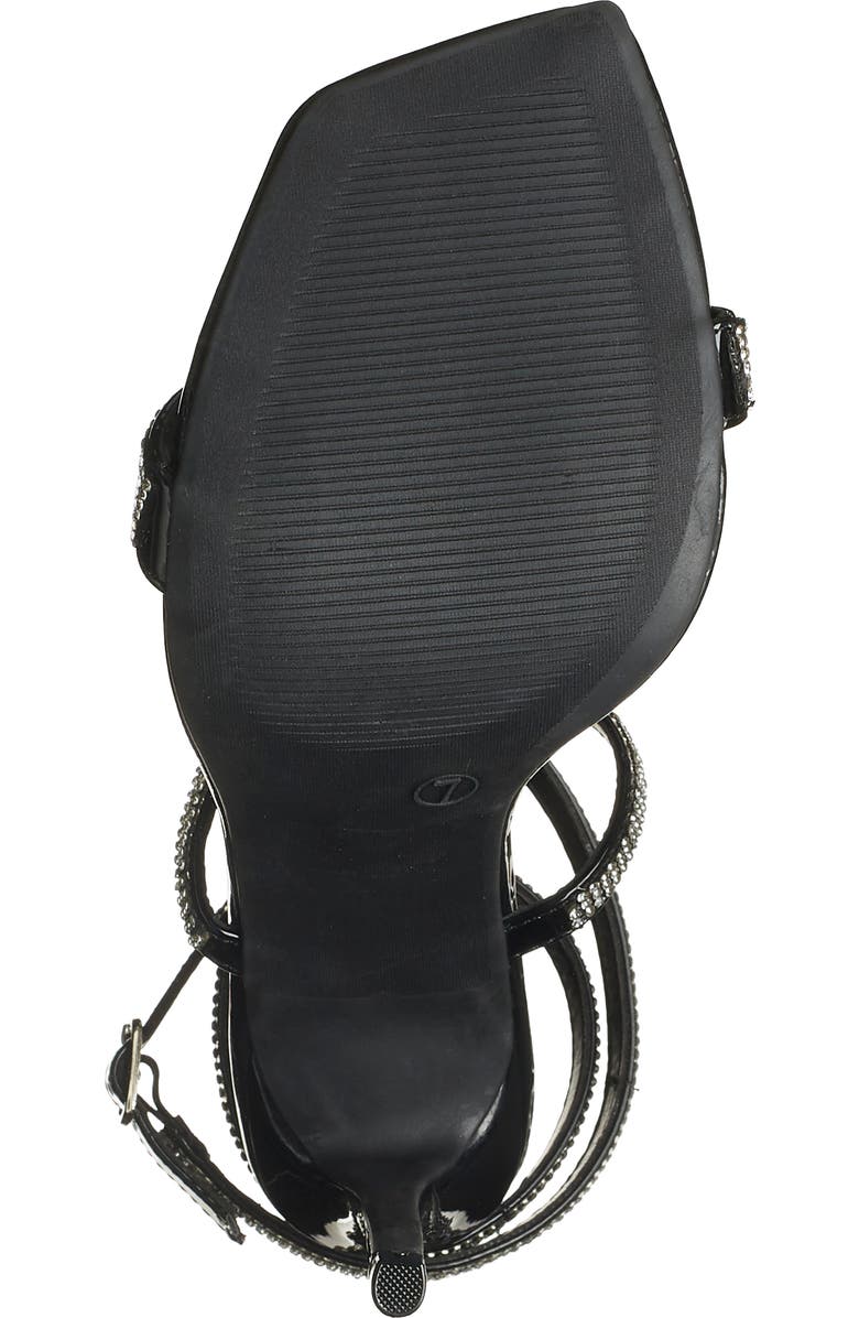 WILD DIVA LOUNGE Crystal Embellished Crisscross Slim Heel Sandal, Alternate, color,