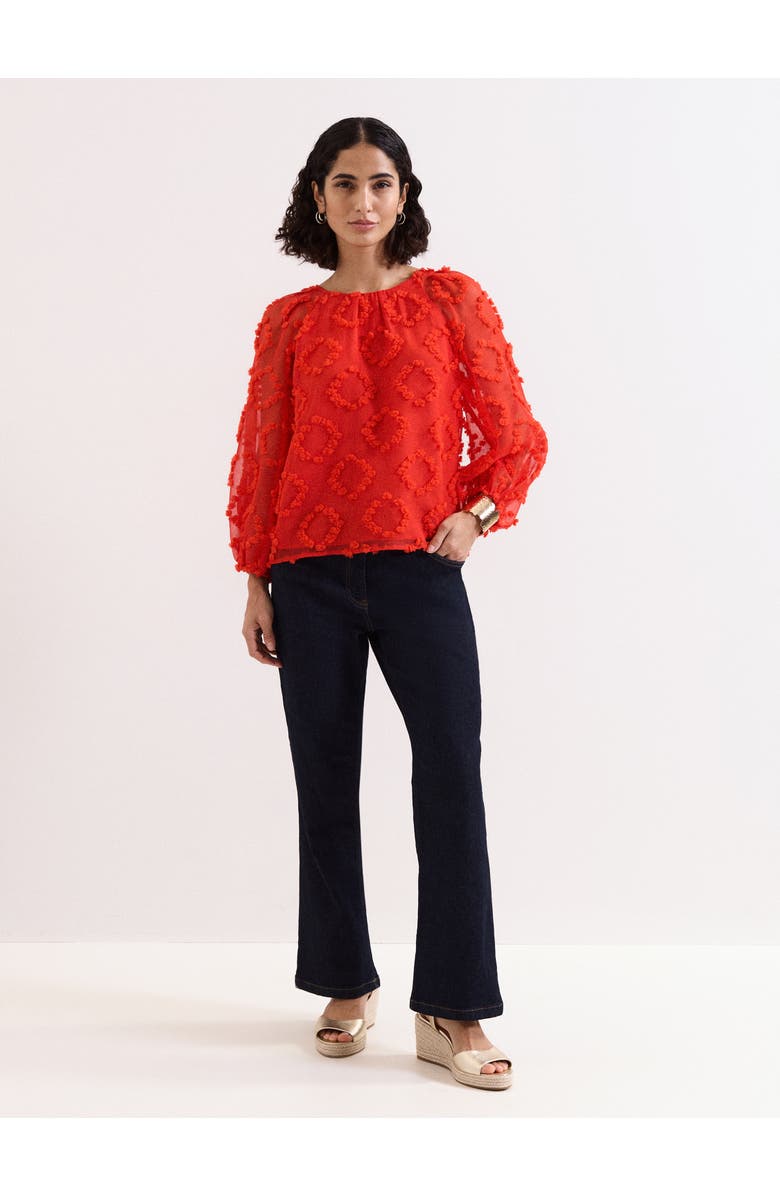 Phase Eight Shayla Textured Blouse, Alternate, color, Red