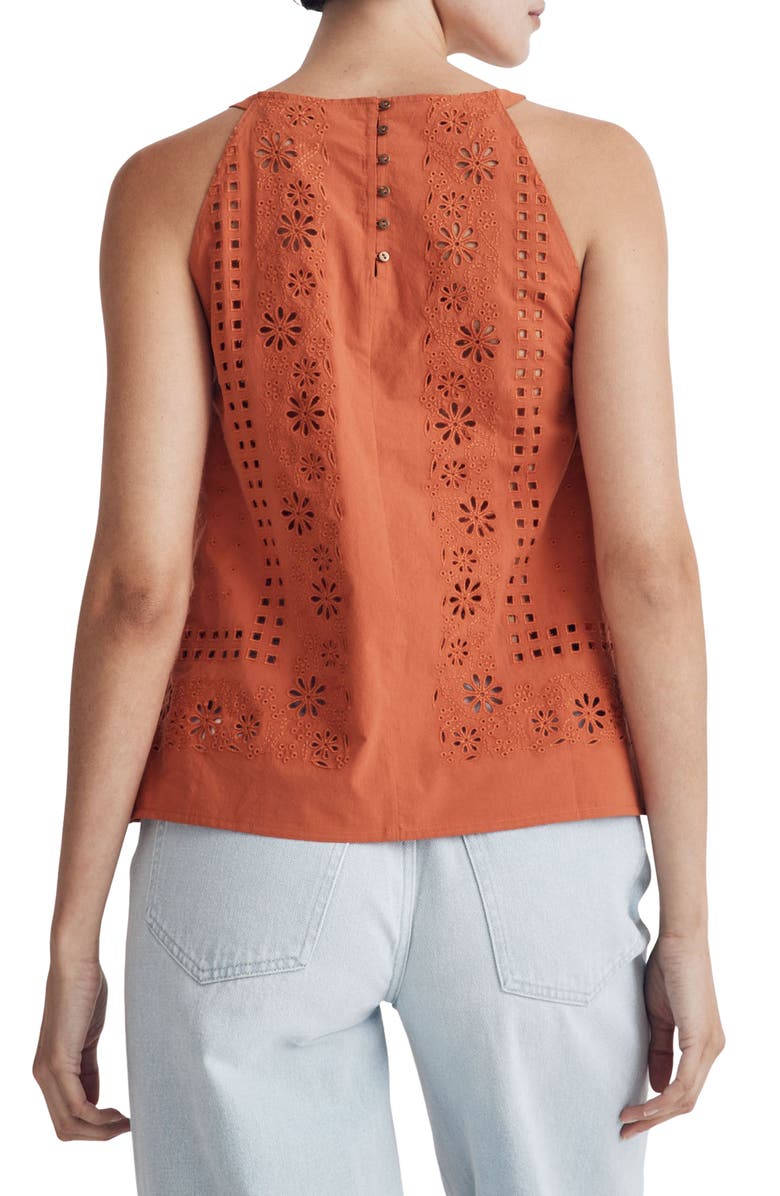 Madewell Eyelet A-Line Halter Top, Alternate, color, 