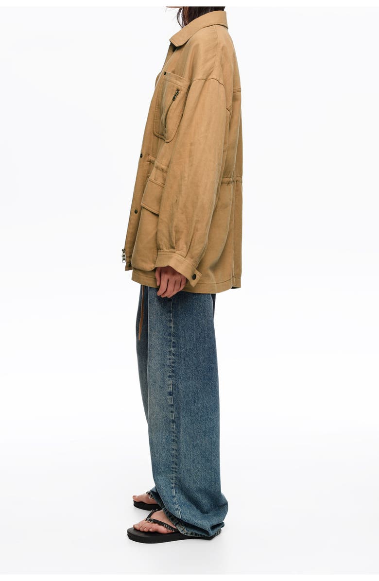 Bimba y Lola Jacket With Adjustable Waist, Alternate, color, Camel