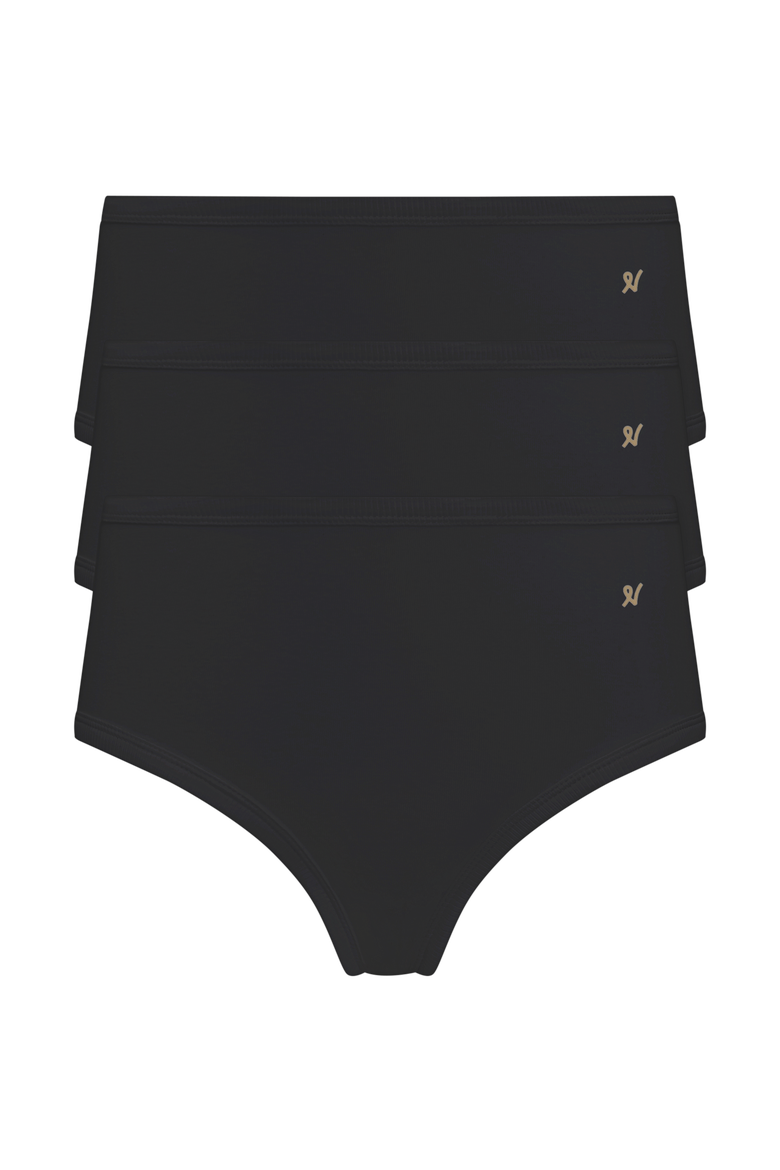 The Organic Cotton Midi Brief 3 Pack, Alternate, color, Black