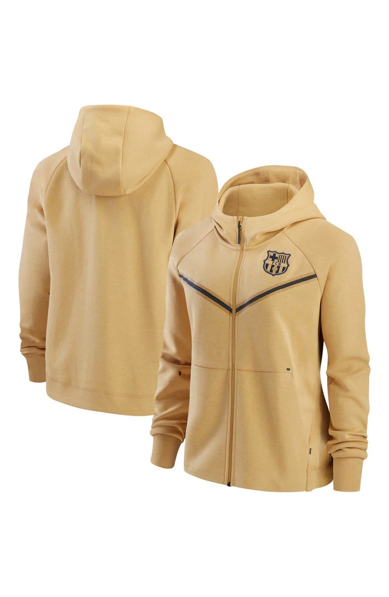Nike Women's Nike Gold Barcelona Tech Fleece Raglan Full-Zip Hoodie, Alternate, color,