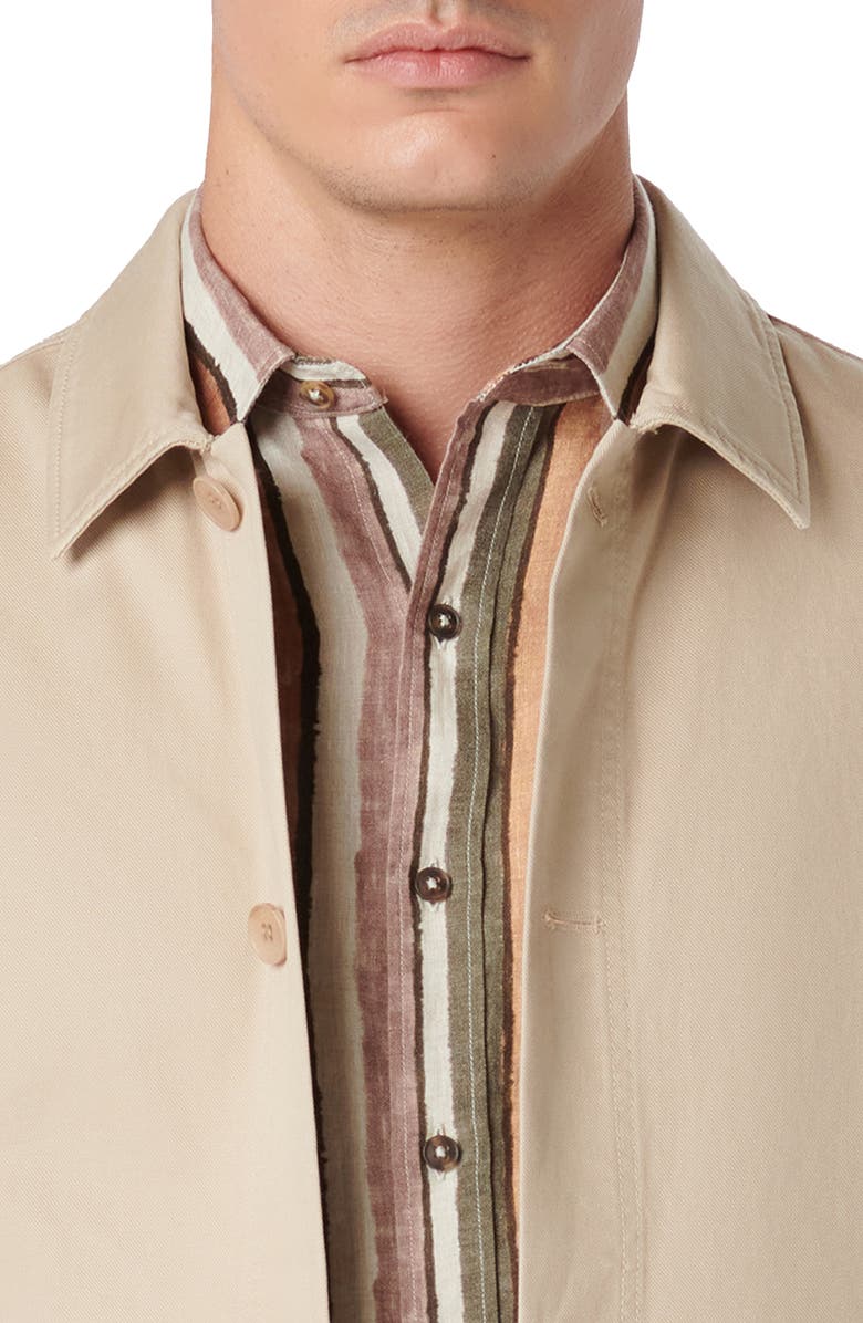 Bugatchi Button-Up Twill Jacket, Alternate, color, Beige
