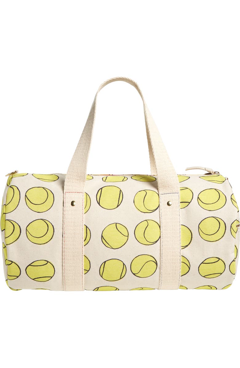 Clare V. Tennis Balls Canvas Duffle Bag, Alternate, color,