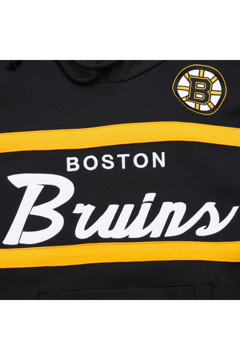 Men's Mitchell & Ness Black Boston Bruins Head Coach Pullover Hoodie, Alternate, color, Black