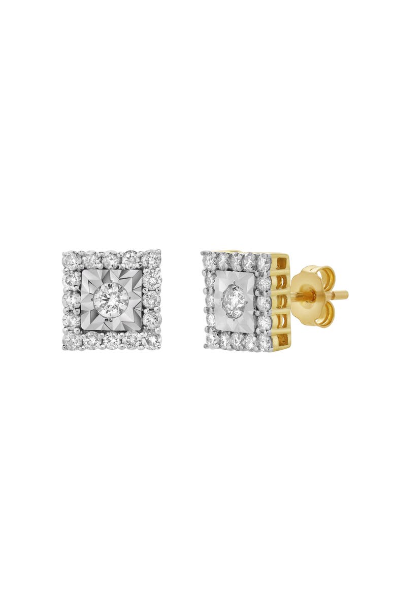 Legatum 10K Gold Diamond Unisex Earrings - 0.74 Cts, Alternate, color, 10K Yellow Gold
