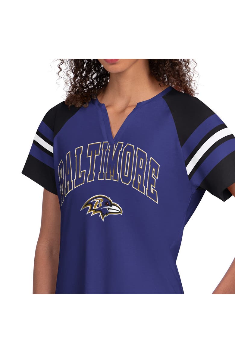 Women's Starter  Purple Baltimore Ravens Game On Notch Neck Raglan T-Shirt, Alternate, color, Purple