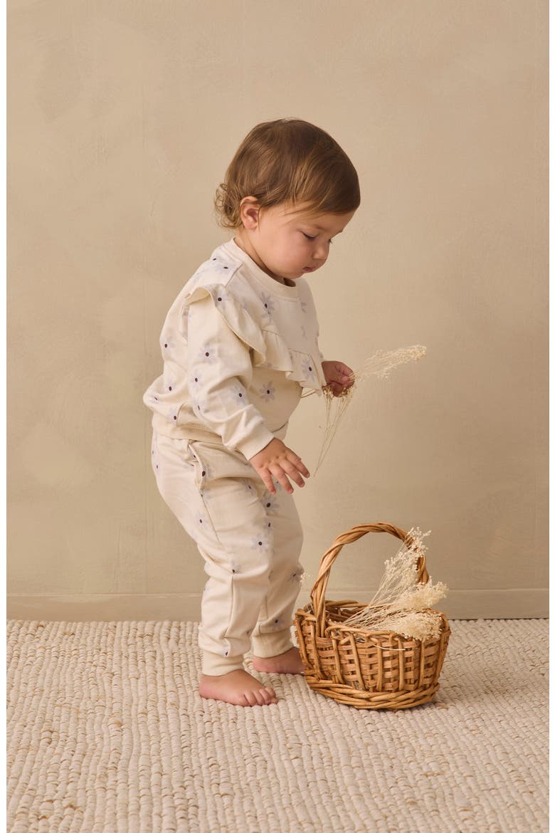 Kids' Ruffle Fleece Sweatshirt, Alternate, color, NATURAL