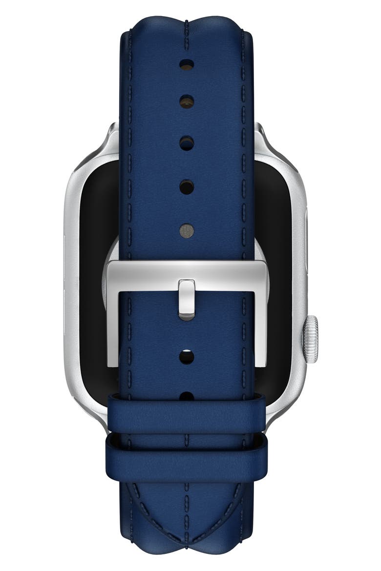 The Kira Leather 20mm Apple Watch® Watchband, Alternate, color, NAVY
