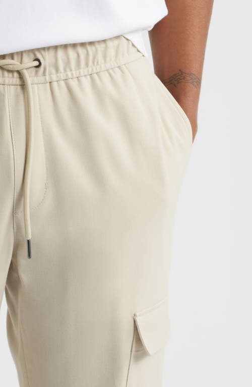 Open Edit Elastic Waist Straight Leg Cargo Pants In Beige Birch