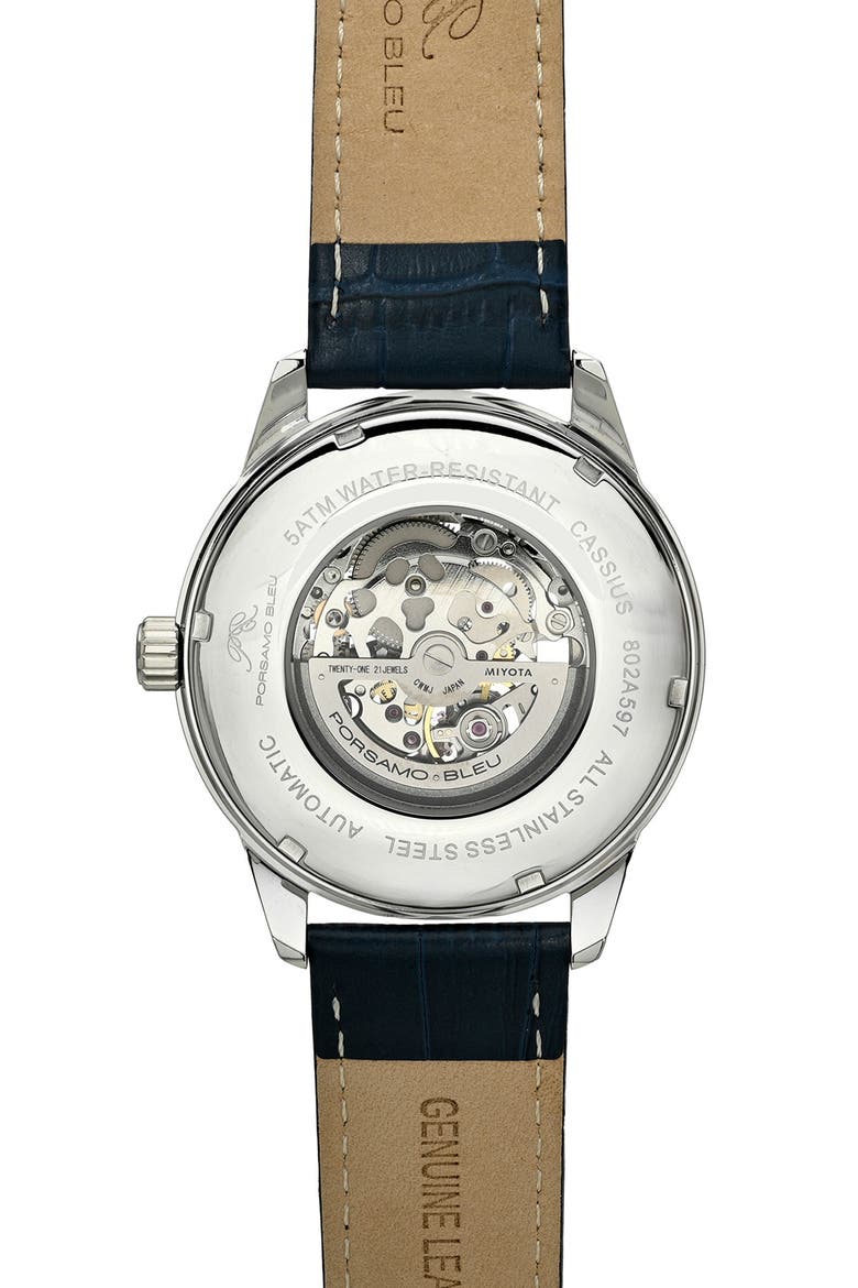 Men's Cassius Skeleton Watch, 45mm, Alternate, color, SILVER