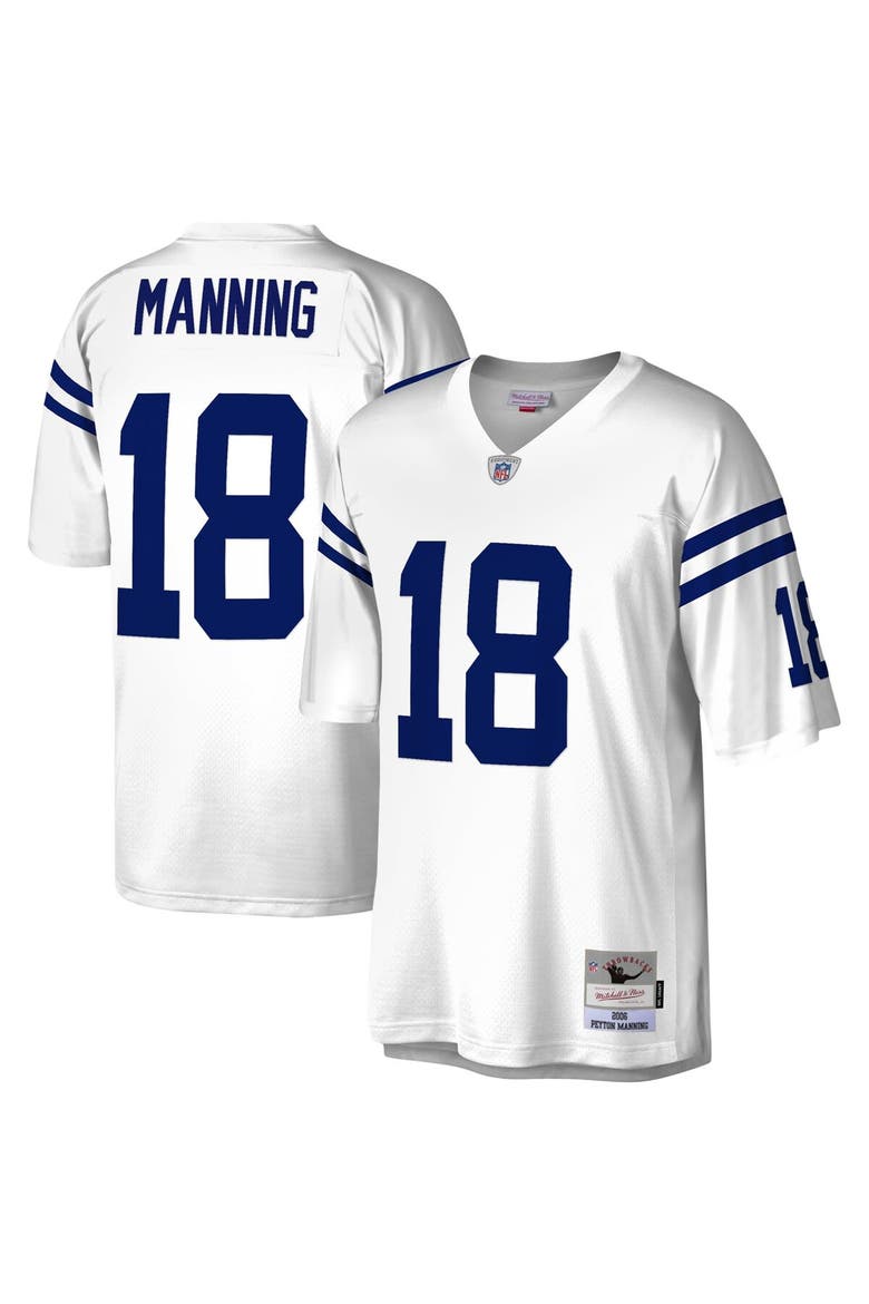 Men's Mitchell & Ness Peyton Manning White Indianapolis Colts Legacy Replica Jersey, Alternate, color, White
