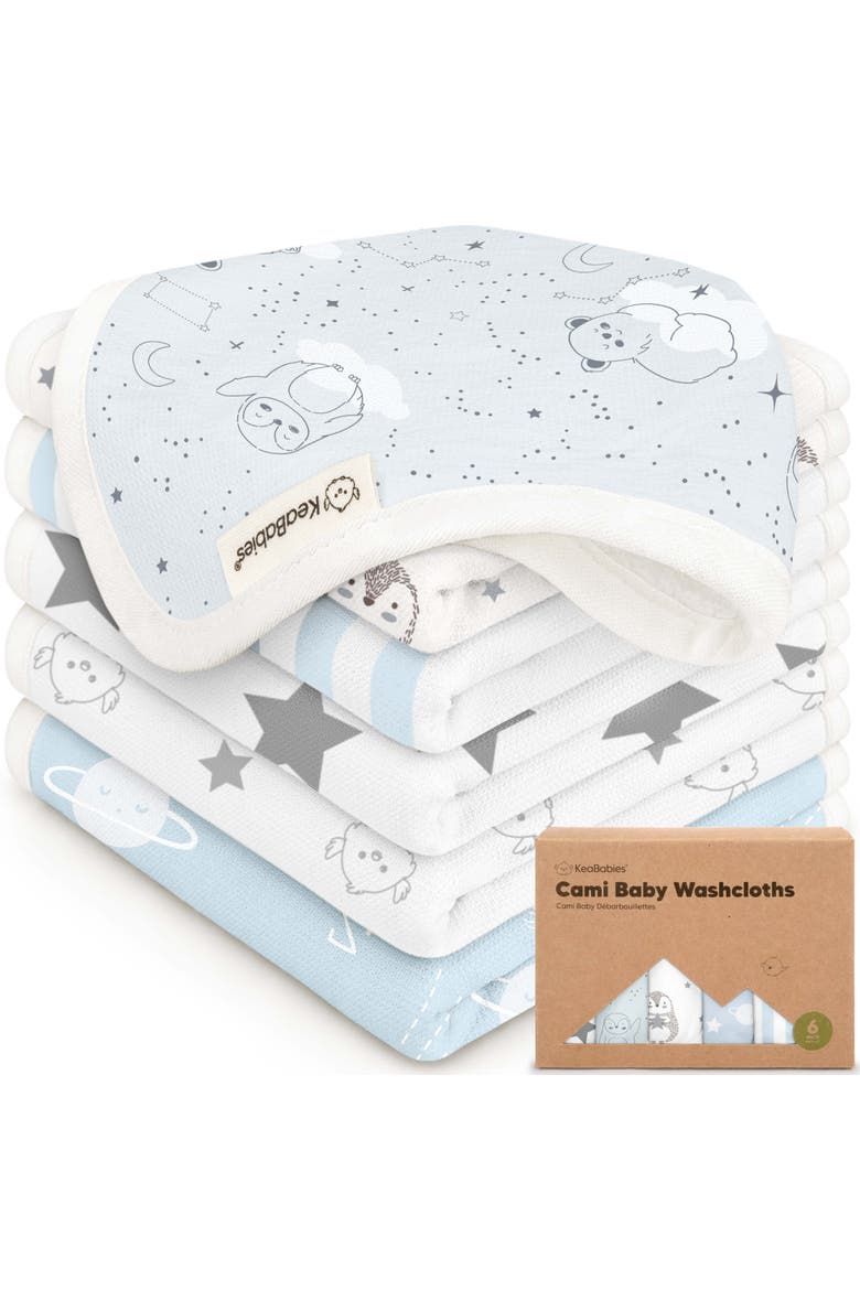 6-Pack Cami Baby Washcloths, Main, color, Constellation
