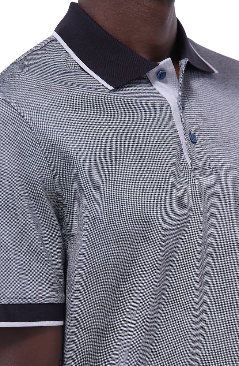 Bugatchi Bird's Eye Leaf Pattern Cotton Polo, Alternate, color, 