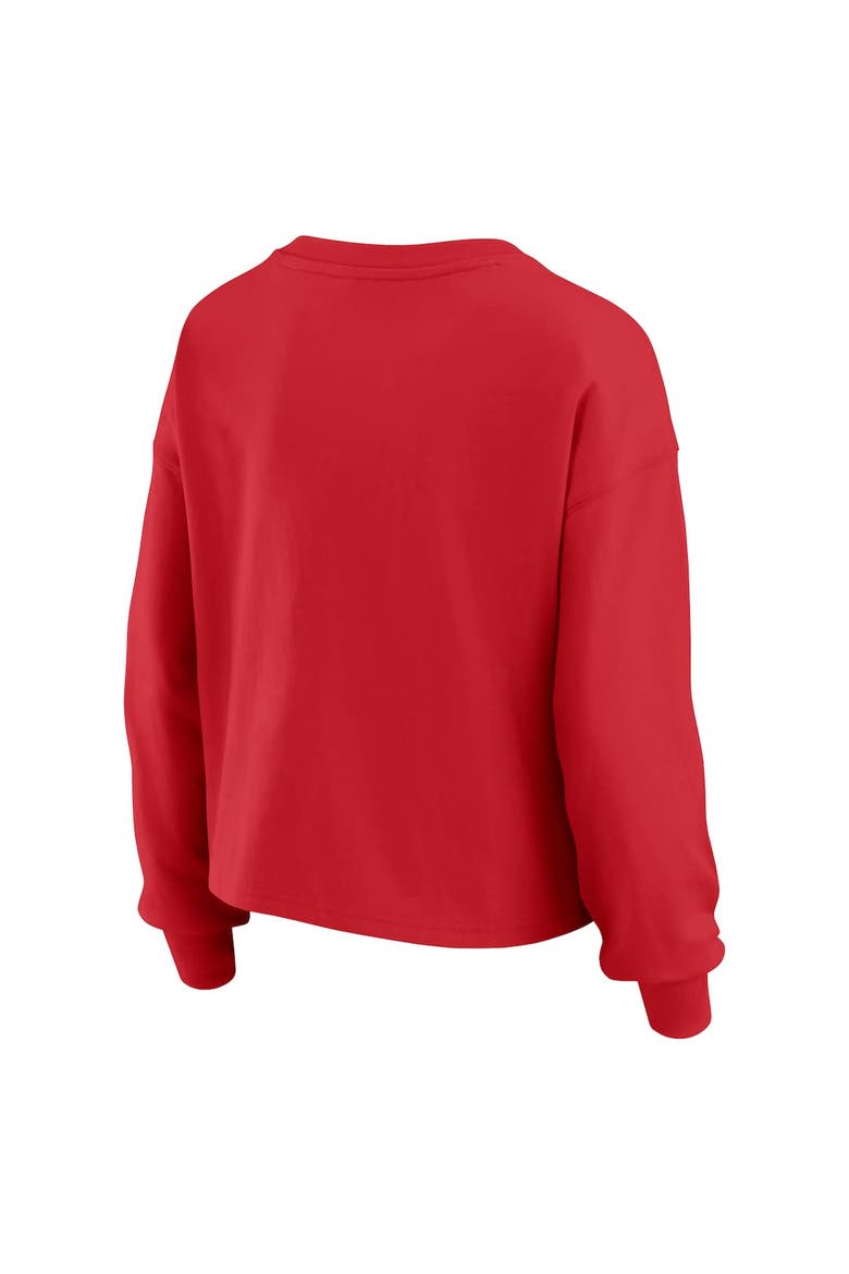 Women's WEAR by Erin Andrews Red Atlanta Falcons Heavy Rugby Jersey Long Sleeve T-Shirt & Shorts Lounge Set, Alternate, color, Red