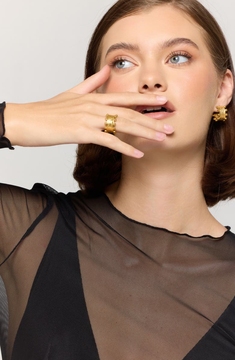 MacRae & Co. Crown Hoop Earrings, Alternate, color, Gold