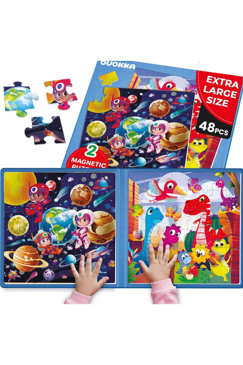 Magnetic Jigsaw Puzzle Set - 2x48 Piece, Main, color, Space