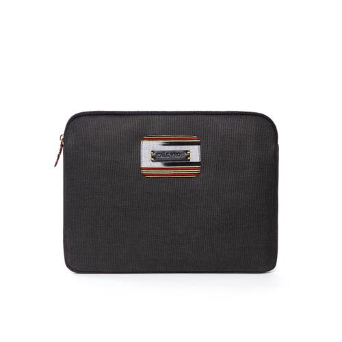 Kai & Vrosi K'ai & Vrosi Zipped Canvas Laptop Case For 13" 14" In Black