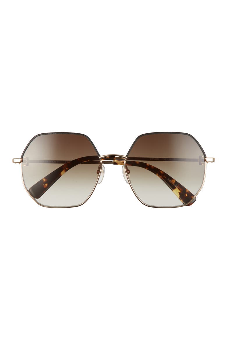 58mm Gradient Geometric Sunglasses, Main, color, GOLD/GREEN
