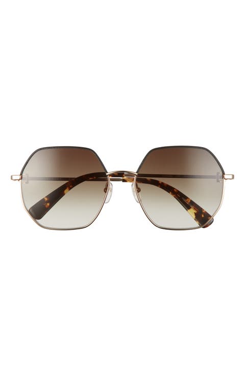 58mm Gradient Geometric Sunglasses