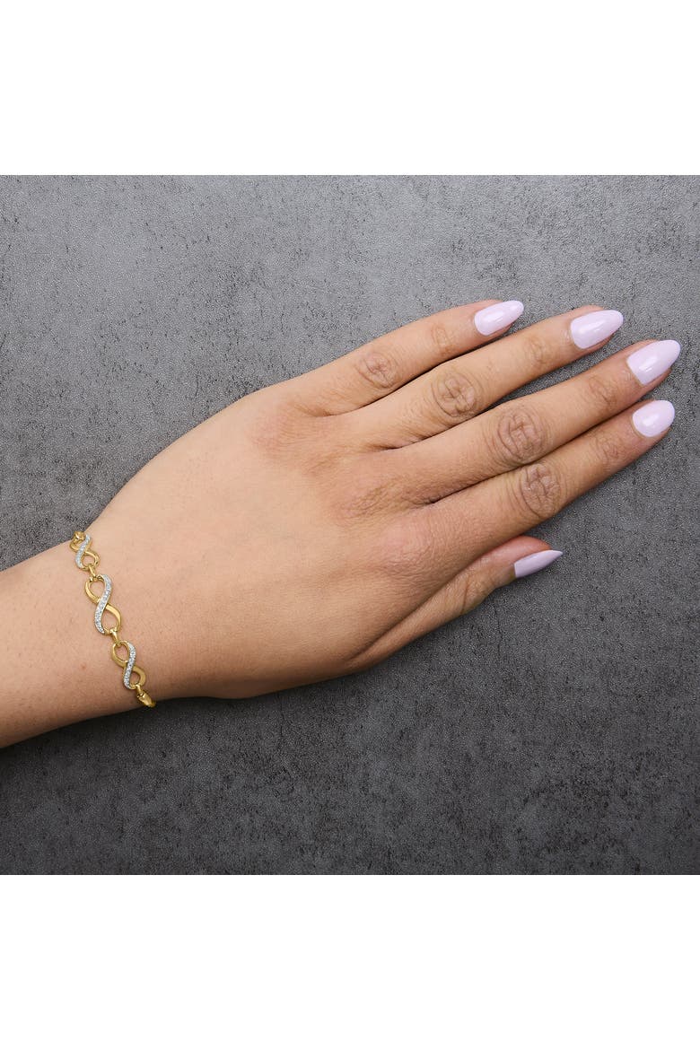 Gold Vermeil Diamond Accent Infinity Sign Lariat Bolo Bracelet, Alternate, color, Silver