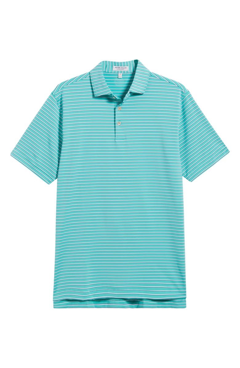Peter Millar Dunnes Stripe Performance Jersey Polo, Alternate, color, Meadow