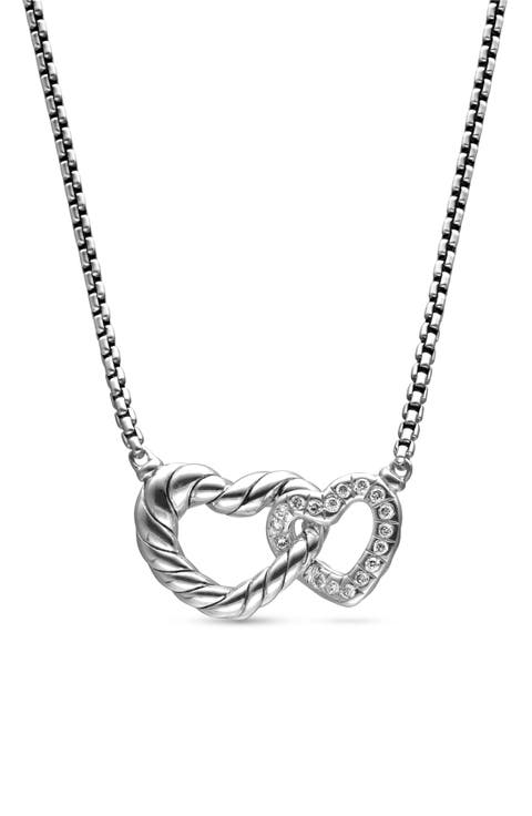 Double Heart Pendant Necklace