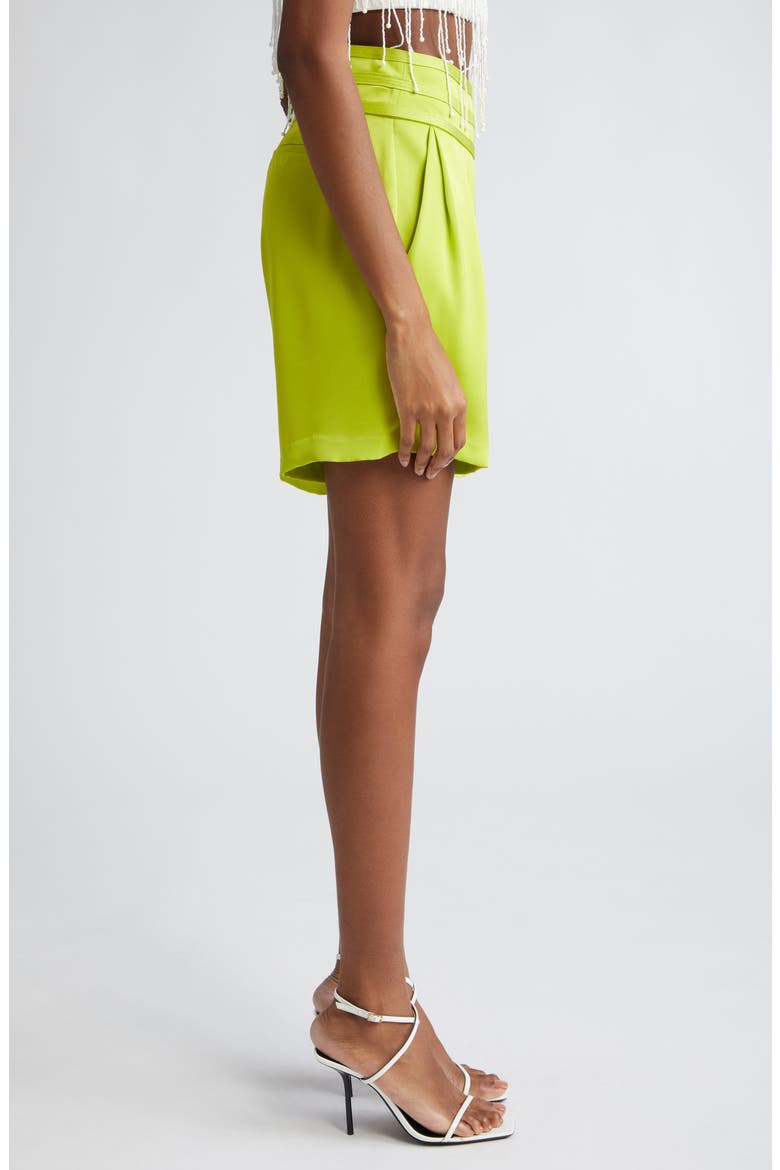 Joss Satin Shorts, Alternate, color, LIME