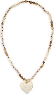 SAACHI Beaded Heart Pendant Necklace