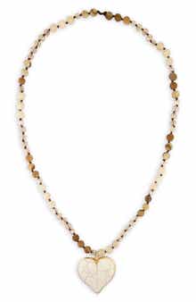 SAACHI Beaded Heart Pendant Necklace