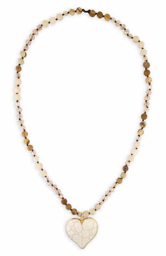 SAACHI Beaded Heart Pendant Necklace