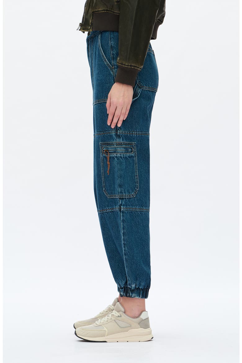 High Waist Denim Joggers, Alternate, color, VINTAGE DARK BLUE