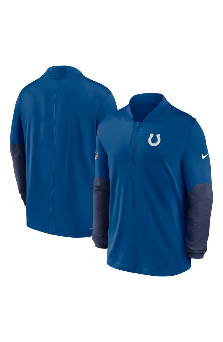 Nike Men's Nike Royal Indianapolis Colts Sideline Dri-FIT Half-Zip Pullover, Alternate, color, Royal