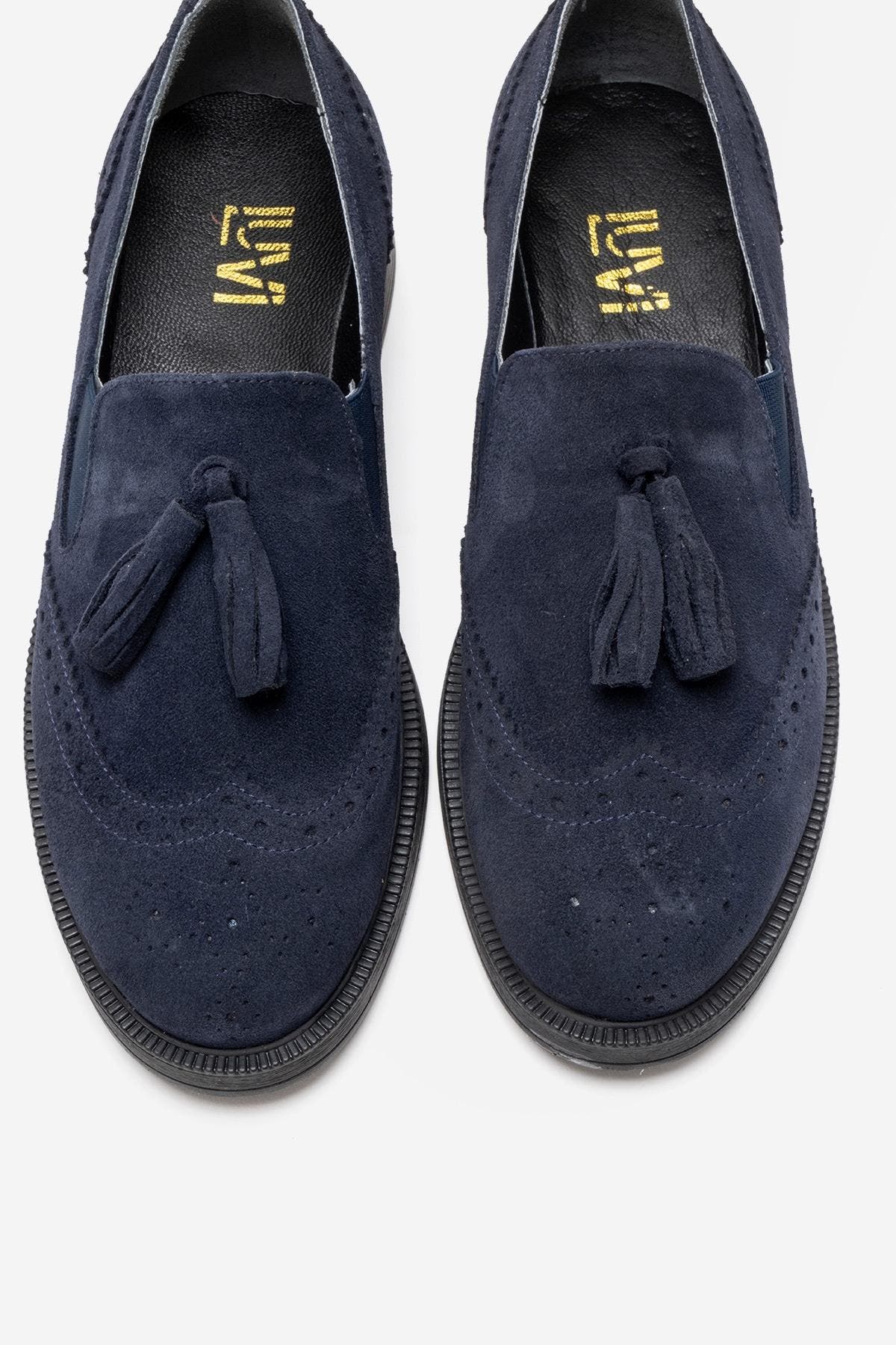 Alex Leather Tassel Loafers, Alternate, color, Navy Suede Leather