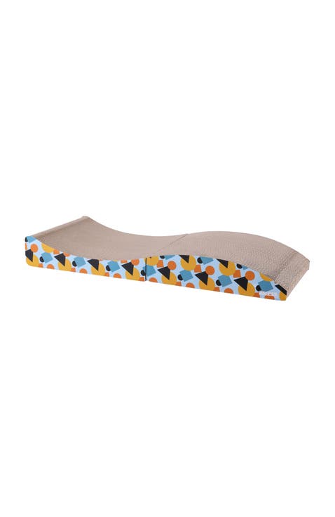 Eero Modern Cardboard Foldable Lounge Cat Scratcher with Catnip