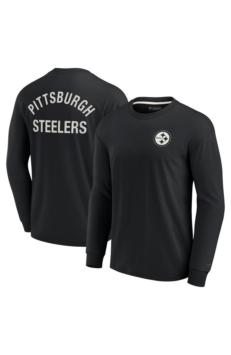Fanatics Signature Unisex Fanatics Signature Black Pittsburgh Steelers Elements Super Soft Long Sleeve T-Shirt, Alternate, color, 