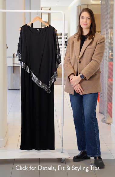 SLNY Asymmetrical Cape Dress Nordstrom