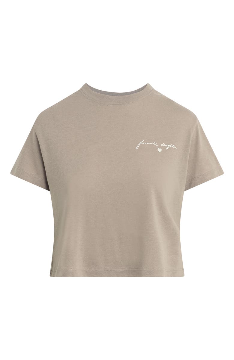 Favorite Daughter The Signature Crop Graphic T-Shirt, Alternate, color, Soft Taupe/ Gardeni