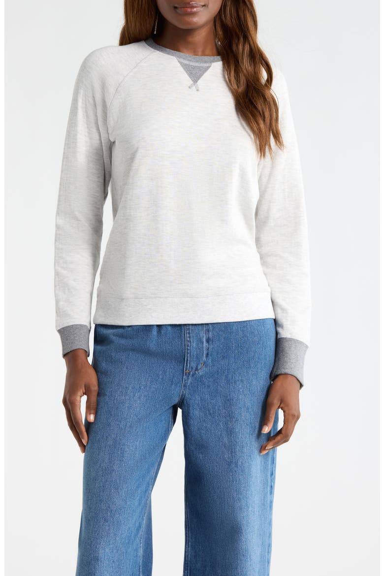 Varsity Raglan Sweatshirt, Main, color, HEATHER GREY