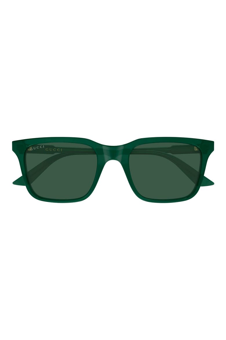53mm Rectangular Sunglasses, Main, color, GREEN