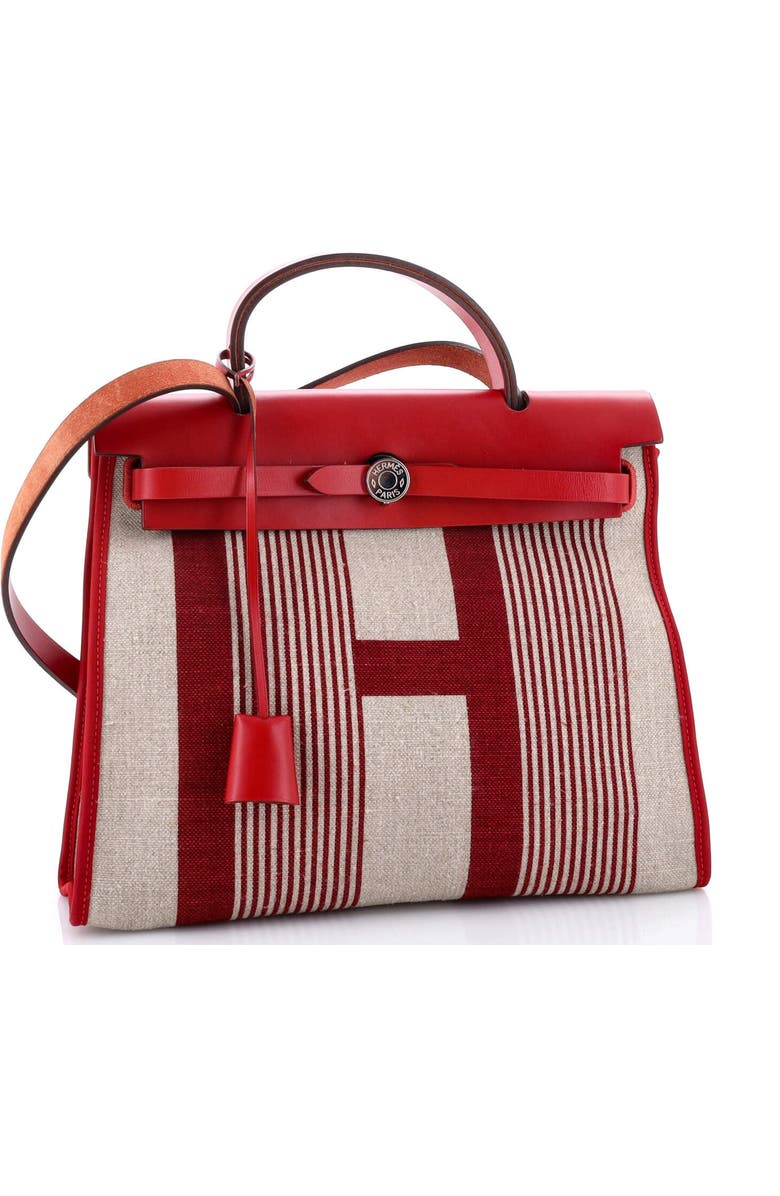 Pre-Owned Hermes Herbag Zip H Vibration Toile and Leather 31, Alternate, color, Rouge Piment