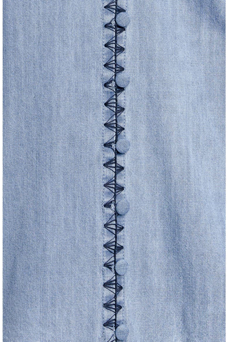 Chambray Button Up Top, Alternate, color, LIGHT INDIGO