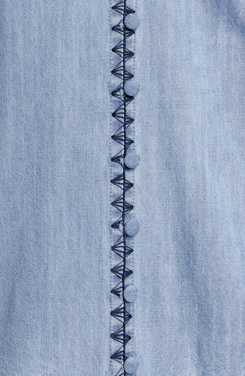 FLYING TOMATO Chambray Button Up Top, Alternate, color, 