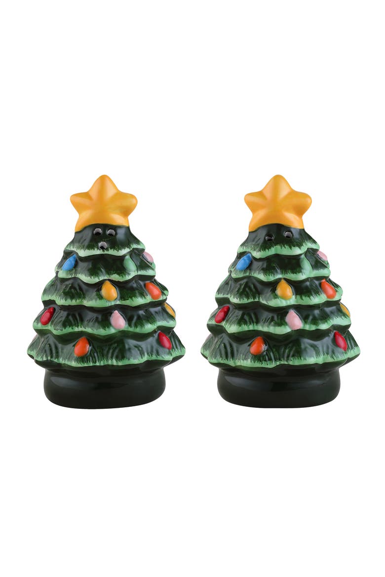 3 in. Nostalgic Ceramic Tree Salt and Pepper Shakers - Green, Main, color, Green