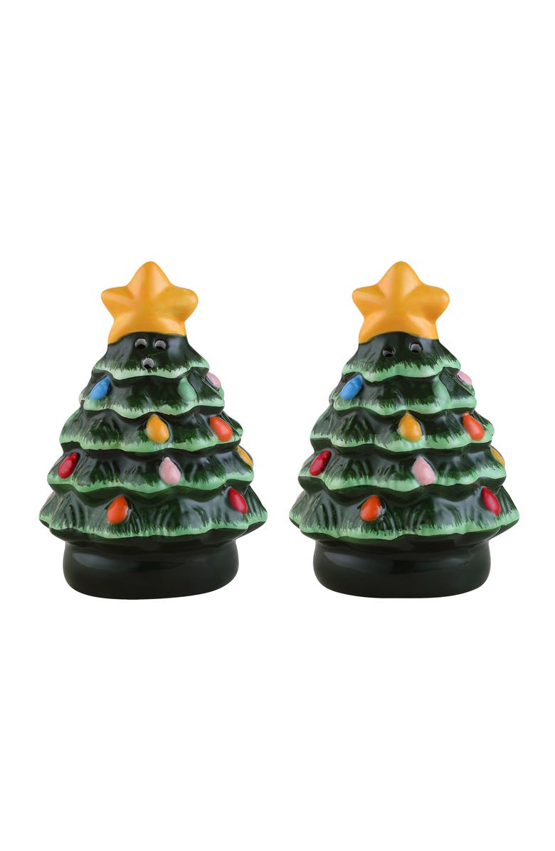 Mr. Christmas 3 in. Nostalgic Ceramic Tree Salt and Pepper Shakers - Green, Main, color, Green