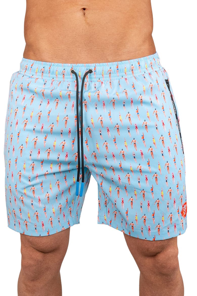 Swim Lion Pool Swim Trunks, Main, color, BLUE